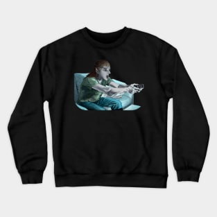 Elf Gamer Playing Video Games Crewneck Sweatshirt